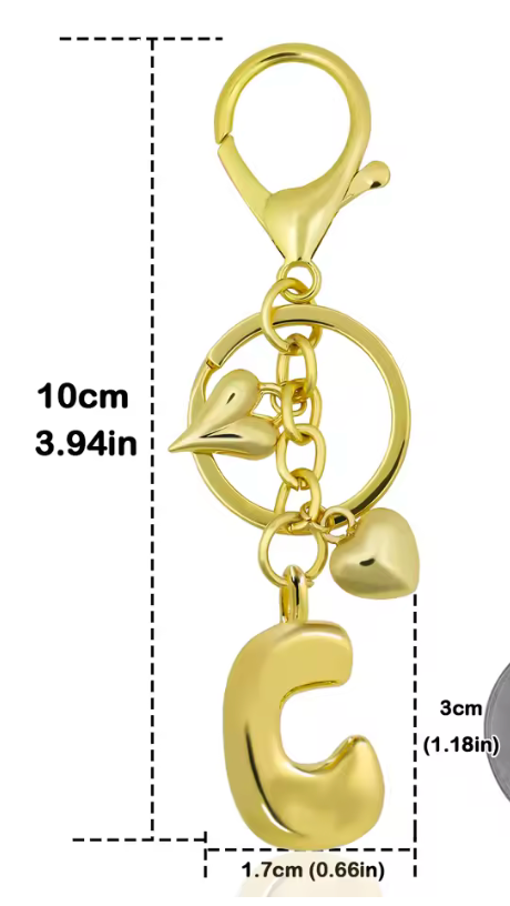 Gold Initial Letter - Bag Jewel